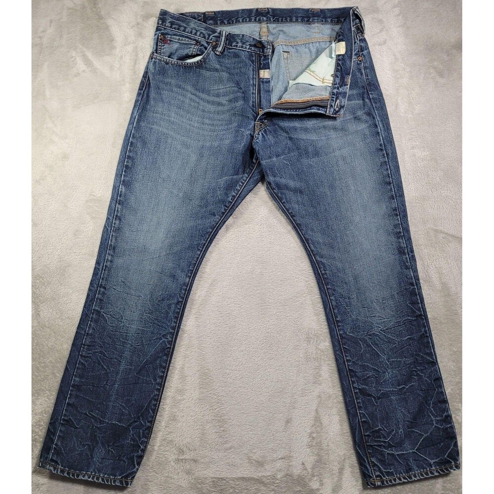 Polo Ralph Lauren Jeans Mens 34x30 Blue Med Wash Slim Straight Denim Cotton